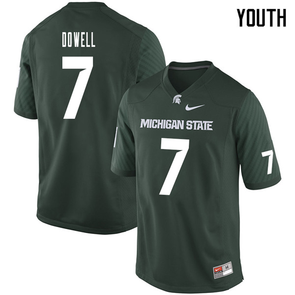 Youth #7 Michael Dowell Michigan State Spartans College Football Jerseys Sale-Green